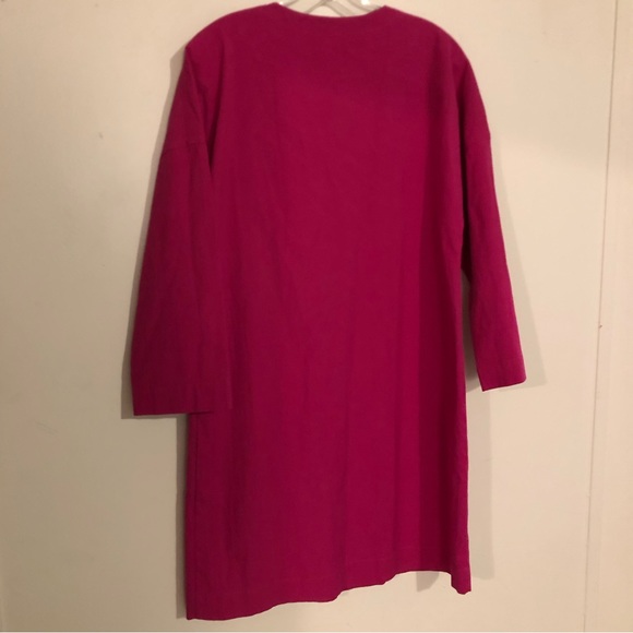 Bensimon Dress Long Sleeve S Button Neck With Pockets Fuchsia Small - Picture 4 of 5